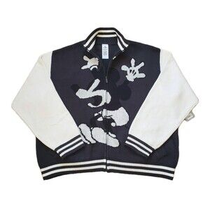 NWT Disney Mickey Mouse Sound Cartoon Large Adult Haunted House Varsity Sweater
